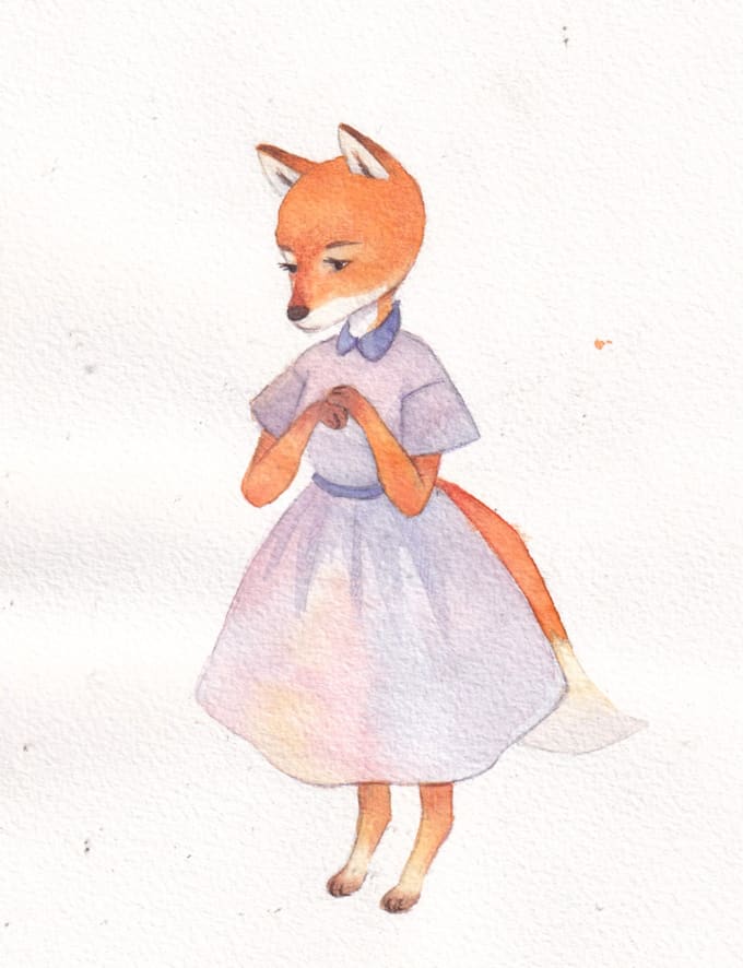 create beautiful watercolor children book illustration