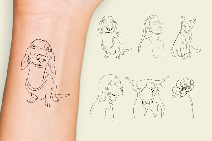 draw minimalist one line tattoo or anything