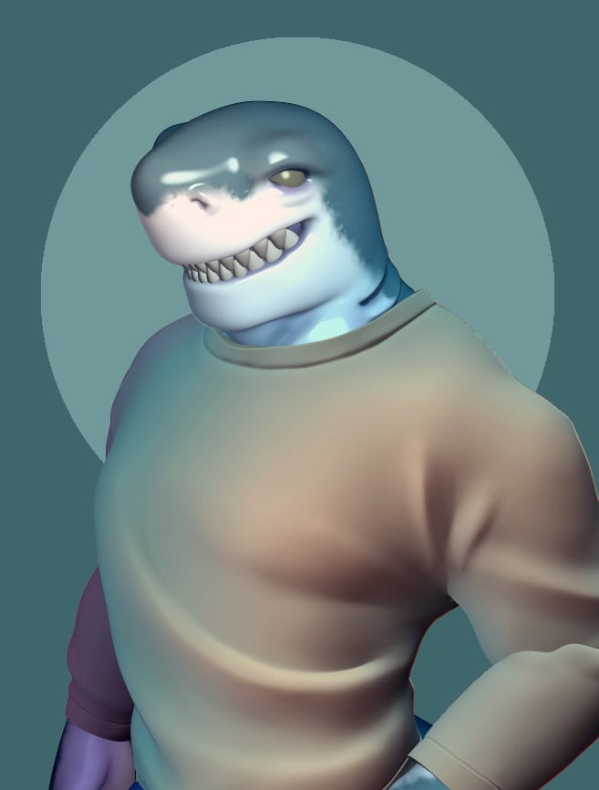 do a stylized 3d render of a character