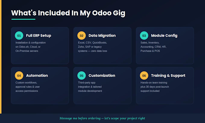 do odoo implementation, setup, and data migration