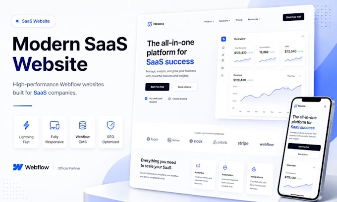 build a modern saas webflow website