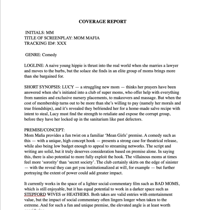 provide professional industry standard script coverage