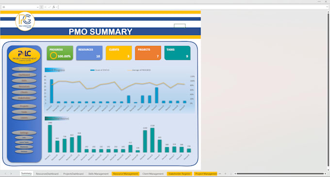 create a professional excel project tracker dashboard