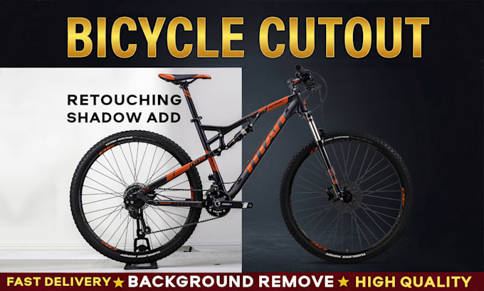do bicycle image cutout and background removal using clipping path