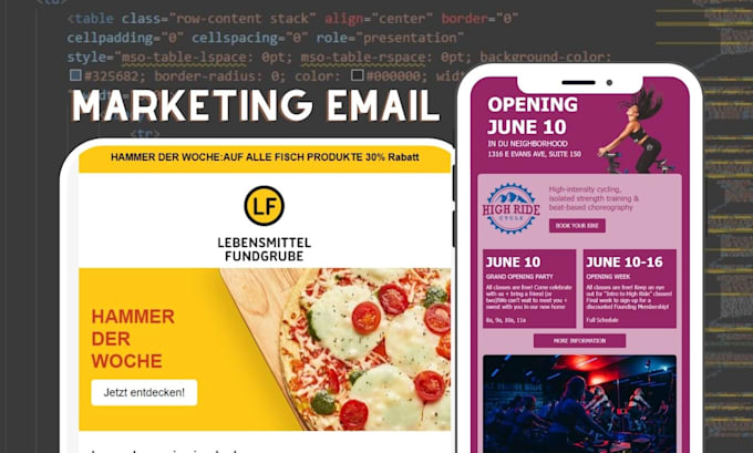 design html email template or business promoting newsletter