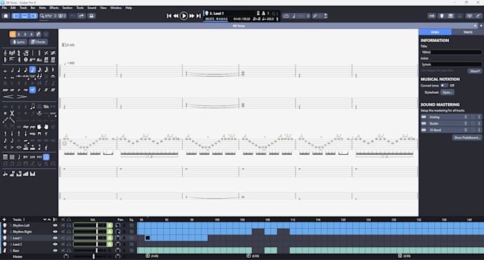 make an accurate guitar or bass tab of rock or metal