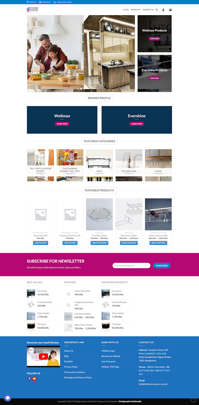 create landing page, ecommerce website on wordpress