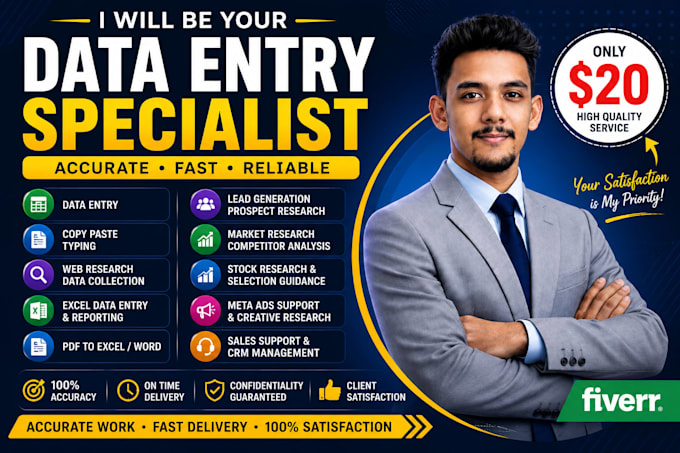 provide accurate data entry, CRM updates and spreadsheet management