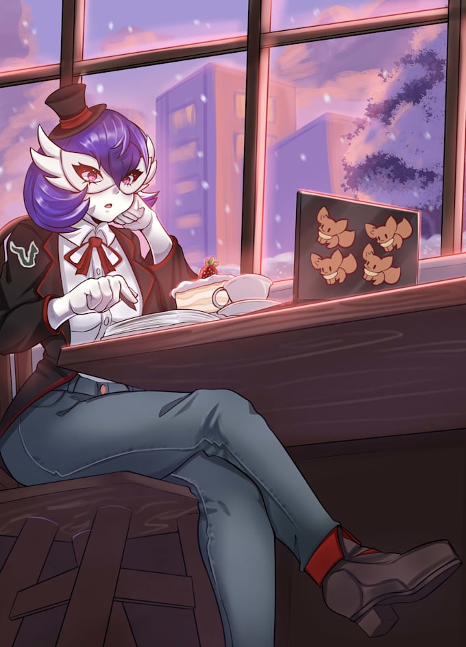 draw a beautiful anime art illustration of your character
