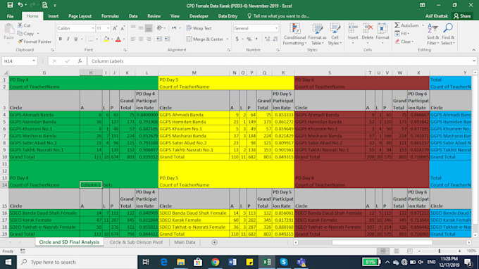do data entry and data analysis, graphs development, database management