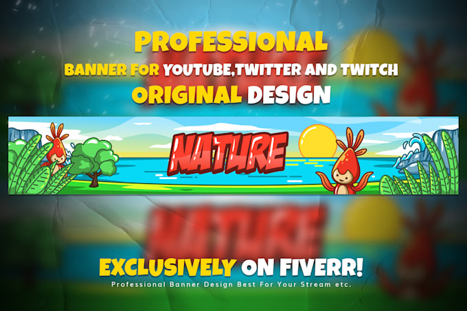 Create cartoon banner for youtube, twitch, facebook or etc by Oppa