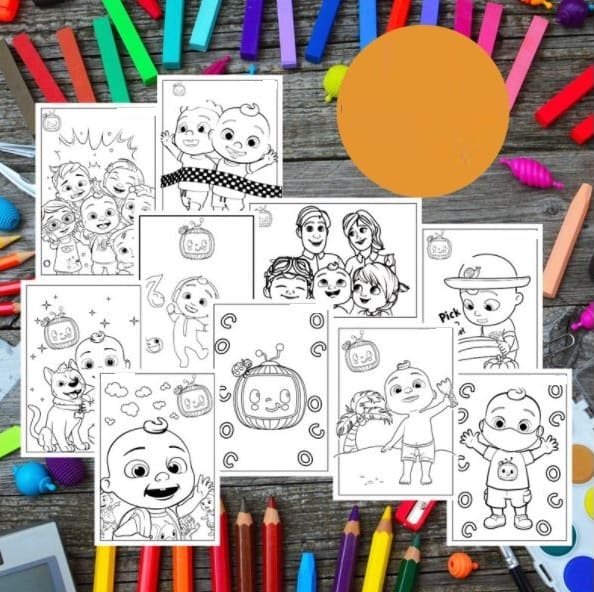 Give 45 cocomelon cartoon coloring pages book for kids by ...