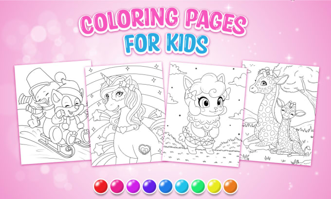 Draw cute coloring book pages for kids by Johangerrar | Fiverr