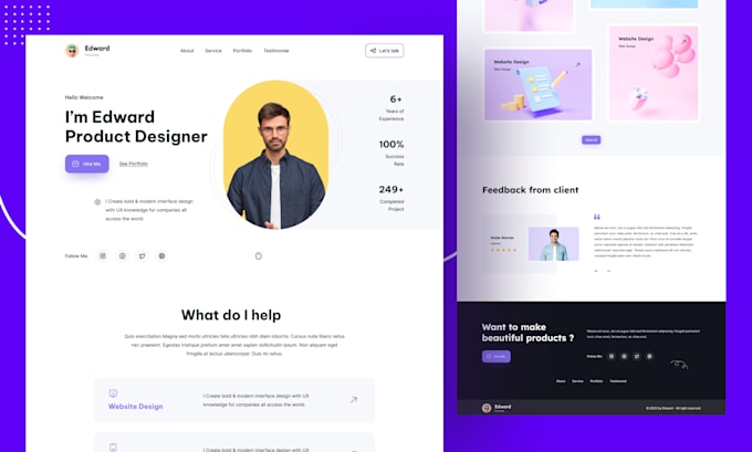 personal portfolio website landing page ui ux design