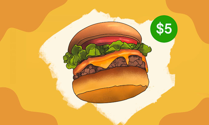 draw food into a cartoon style vector illustration
