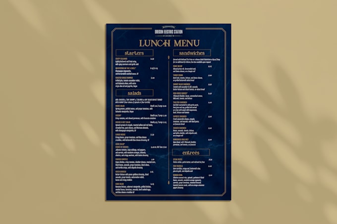restaurant menu, menu design, flyer
