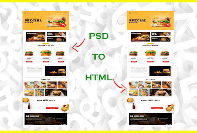 convert PSD to HTML, ai, xd,figma to HTML with CSS bootstrap