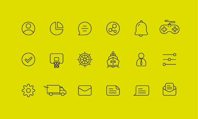 design line art custom icons