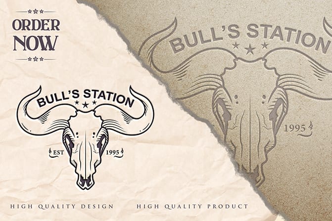make animal logo design in vintage style