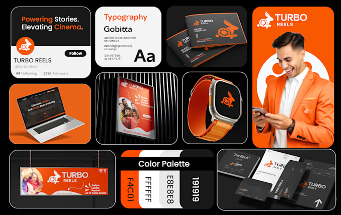 design business logo, brand guidelines with full branding kit