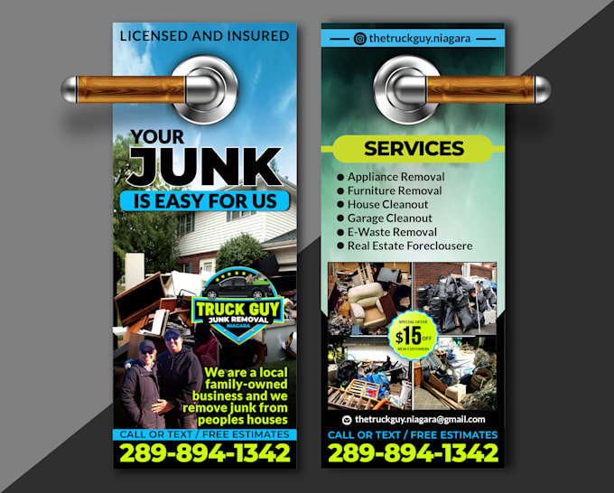 Design junk removal door hangers by Anjum75pk Fiverr