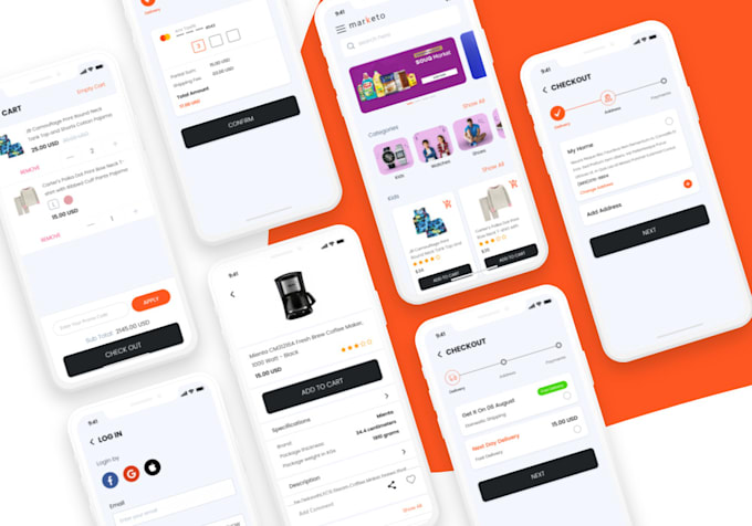 Design perfect ui and ux for your mobile app design by Midoalone | Fiverr