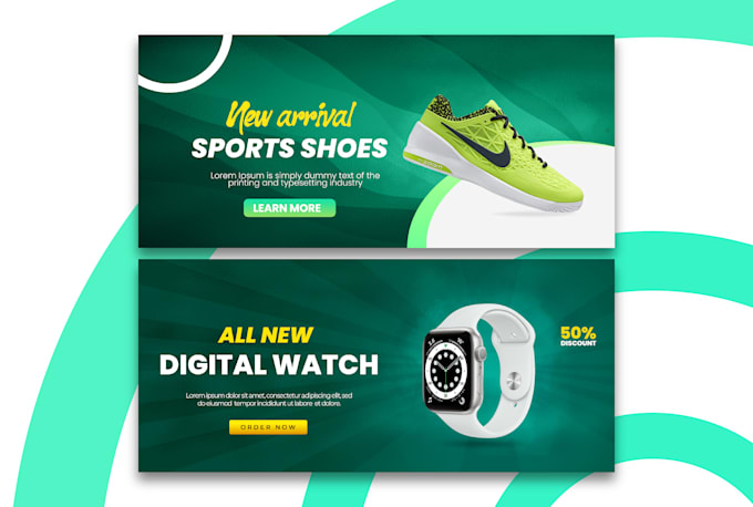 create web banner design, web slider, header, google display banner ads design