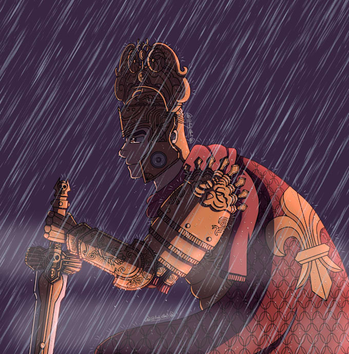 draw your armored character in detail