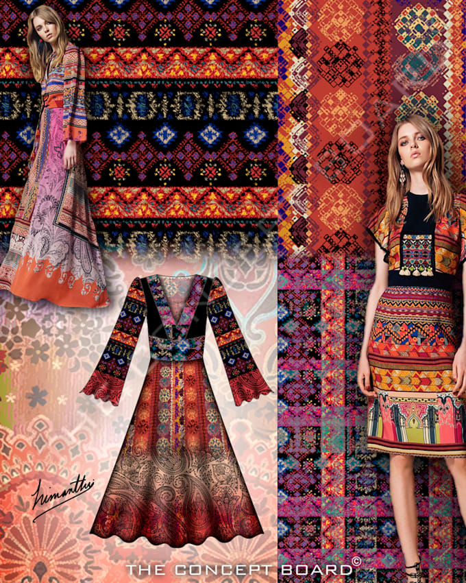 Provide on trend original apparel and textile designs by Designprohvkw