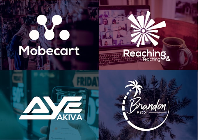 create 4 modern minimalist monogram logo for business