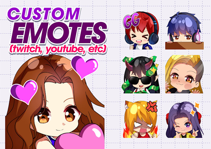 create custom twitch emotes chibi style
