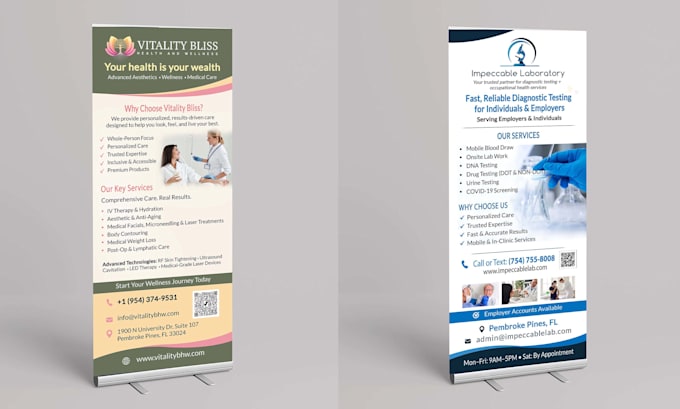 design a professional roll up, pull up, or retractable banner