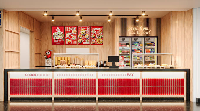design your 3d restaurant,cafe,bar,shop interior exterior