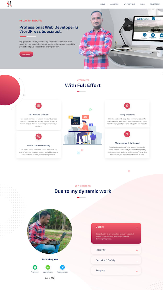 build your unique wordpress website with fully responsive