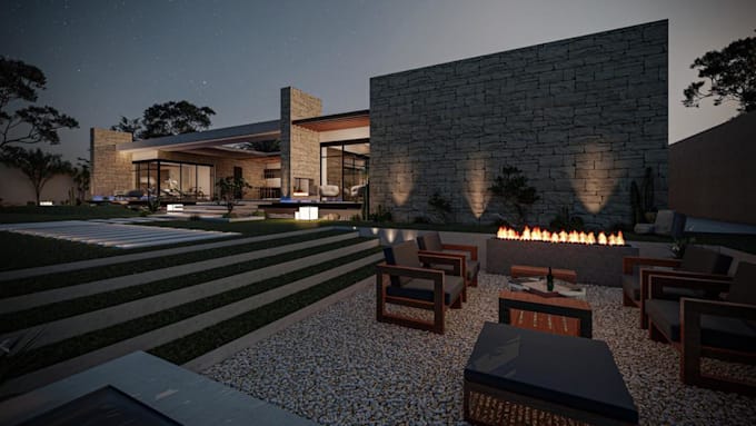 create interior, exterior renders, 3d model and floor plans