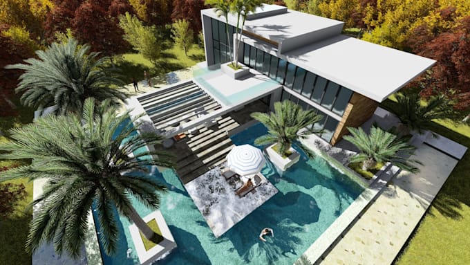 modern landscape design and modeling