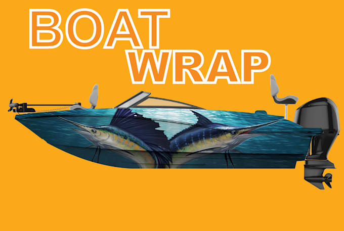create unique, stunting, professional, modern boat wrap