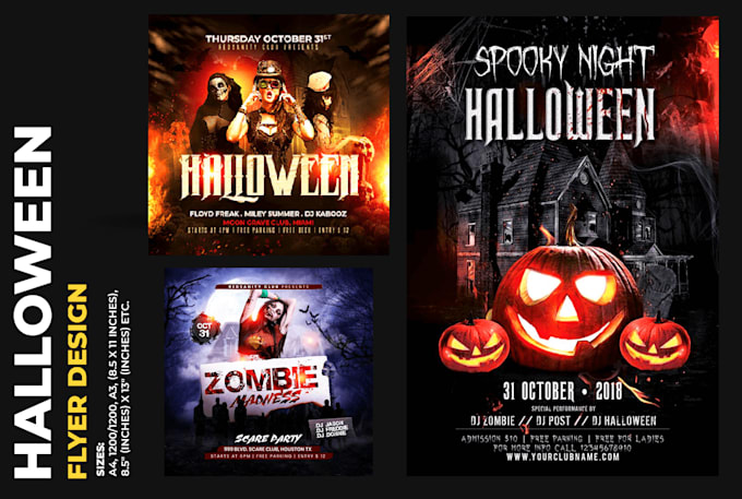do horror freaky halloween flyer design