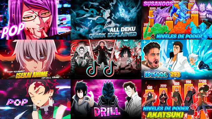 design amazing youtube anime thumbnails