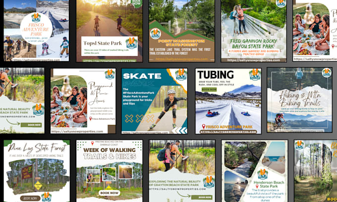 design creative travel agency social media post graphics for instagram on canva