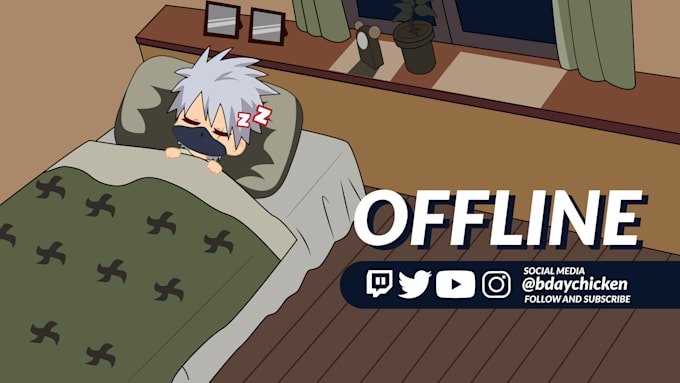 draw offline, brb or starting soon screens for twitch