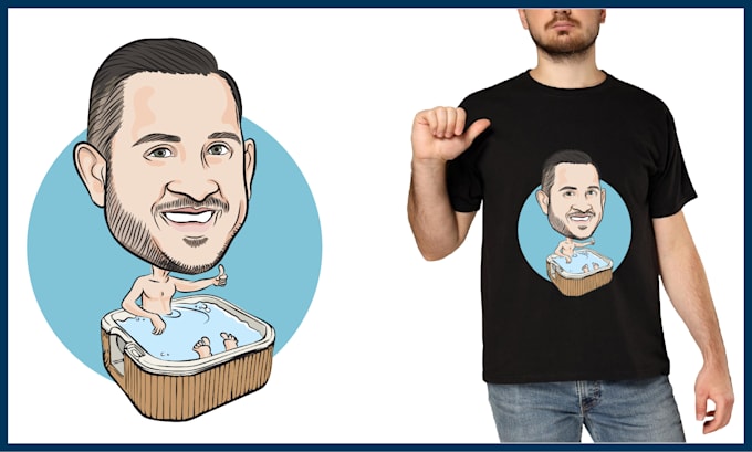 custom caricature t shirt design