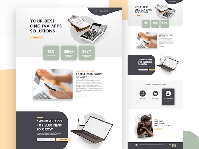 create professional uiux landing page design