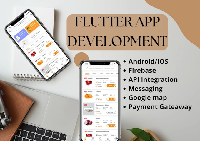 develop a professional flutter app for android and ios