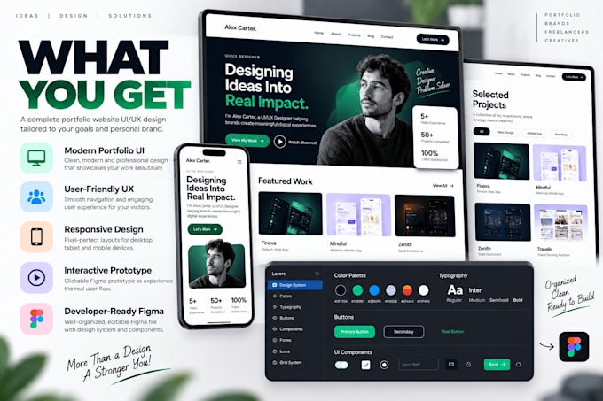 design a modern portfolio website UI UX in figma