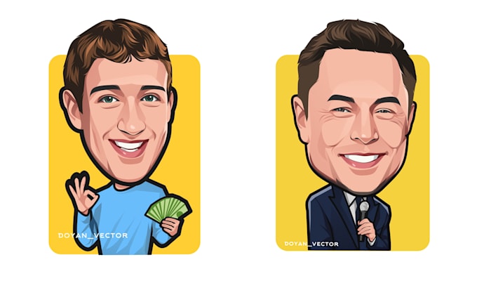 draw your photo into a big head cartoon caricature