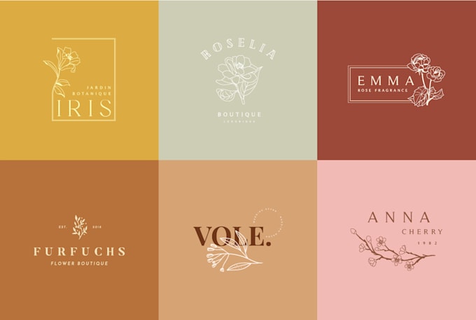 design minimalist hand drawn botanical boho logo
