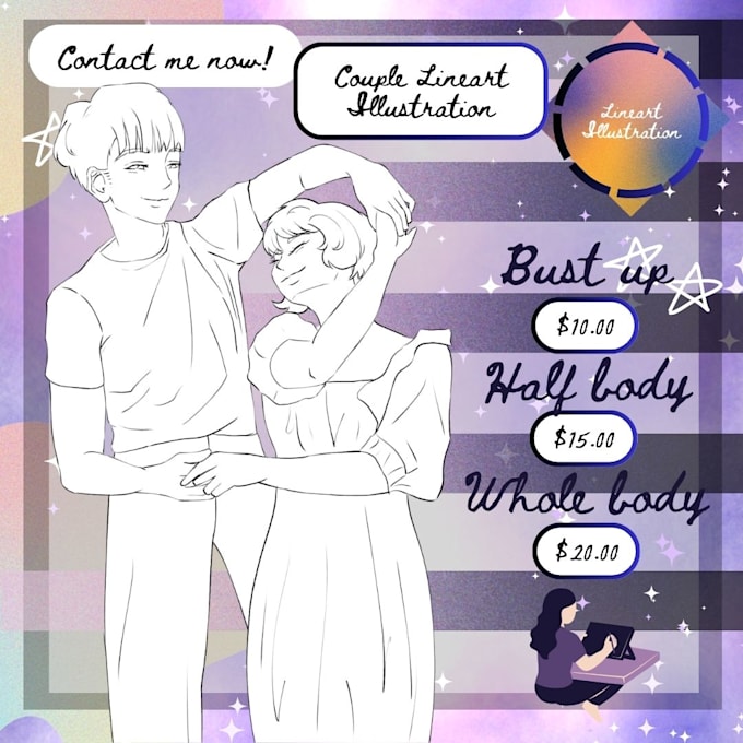 be creating a lineart illustration by drawing what you want
