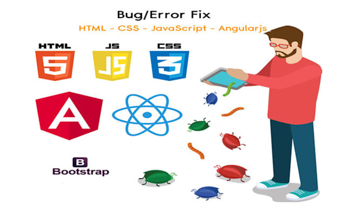 fix your javascript, angular, angularjs, wordpress, react, html, css bugs
