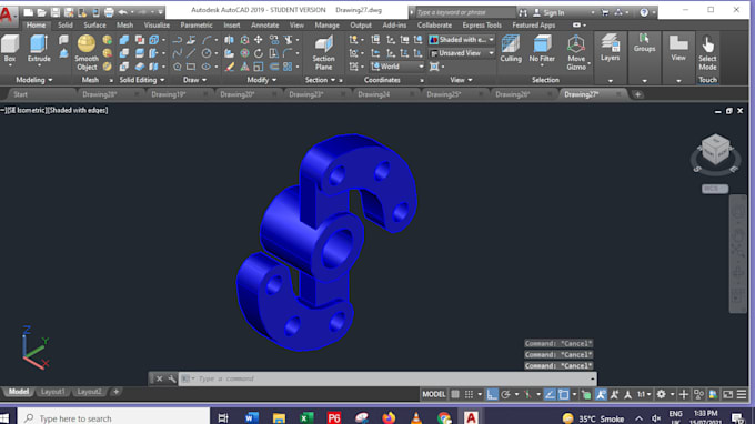 Do 2d mechanical drawings and 3d modeling in autocad by Hassansyed195 ...